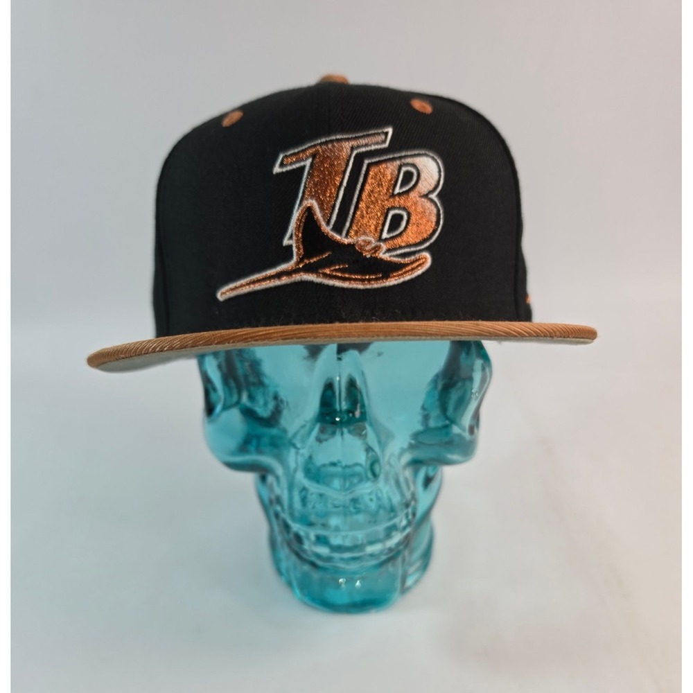 New Era 59fifty Tampa Bay Rays Hat Cap Fitted Mens 7 5/8 Black Gold MLB Baseball